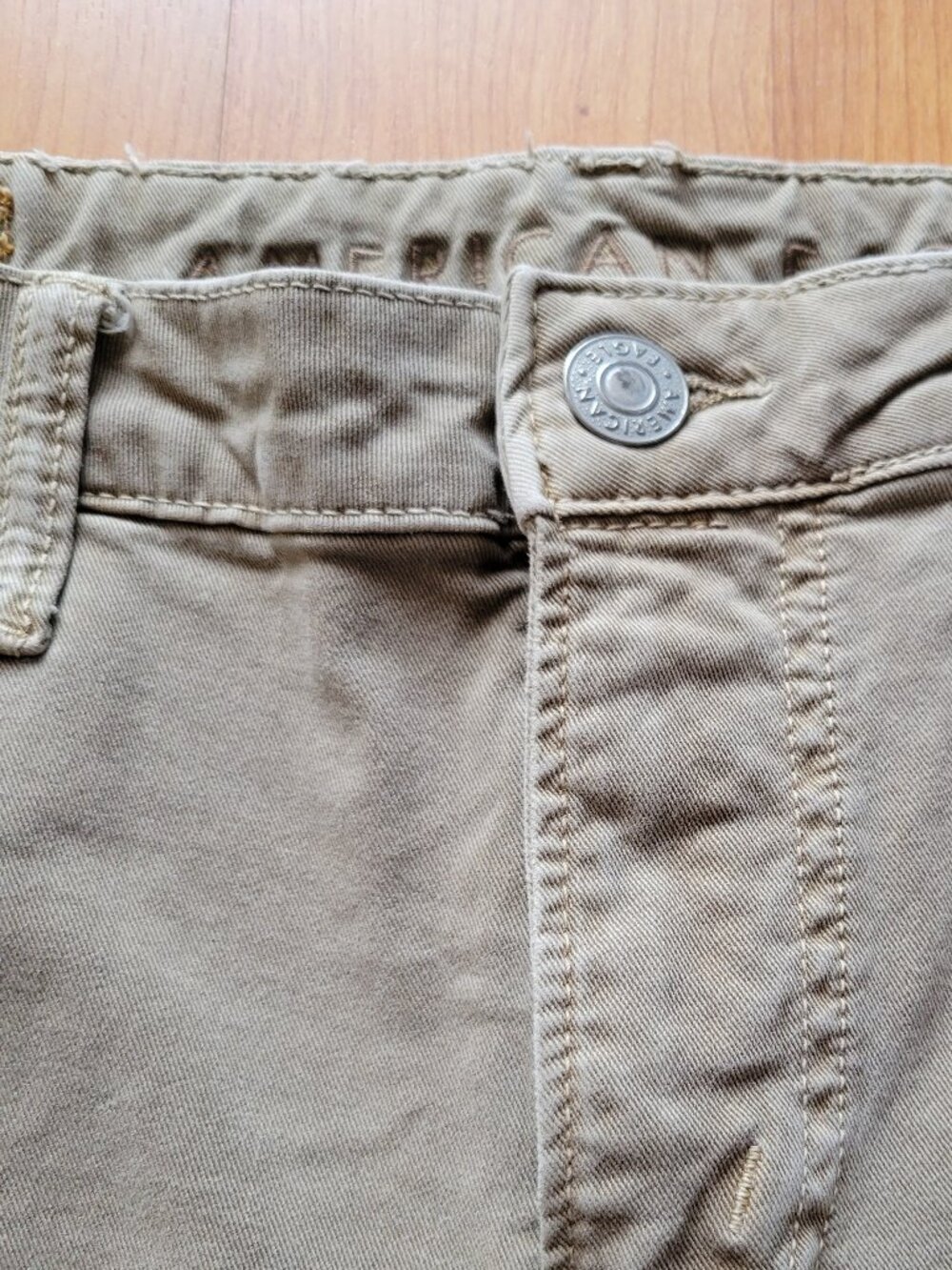 Men's American Eagle Khaki Next Level Stretch Pants - athletic fit size 34 x 32 - Picture 3 of 5